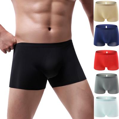 Men's Sexy Underpants  Color Breathable Patchwork Ice-silk Underwear