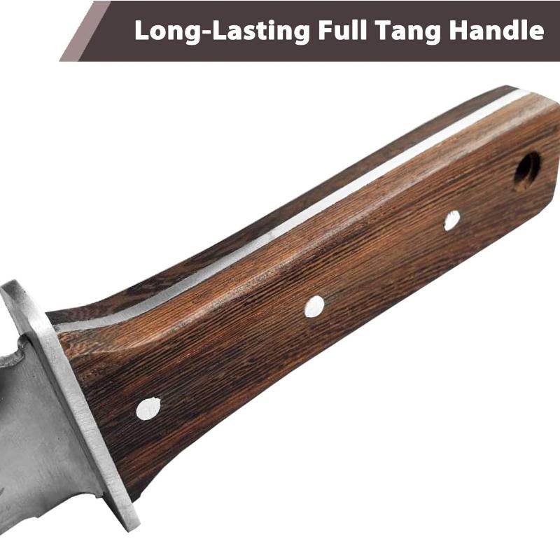 Professional Hori Garden Knife with Leather Sheath, Protective Handguard, Garden Tools Spatula for Weeding, Digging, Cutting