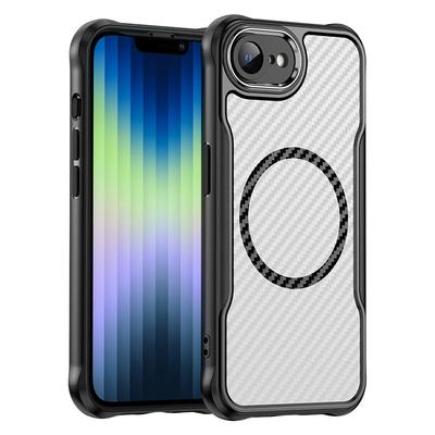 Magnetický kryt na telefon se vzorem karbonových vláken pro iPhone 11 12 13 14 15 16 Pro Max Plus 16E TPU+PC nárazuvzdorný zadní kryt pro Magsafe