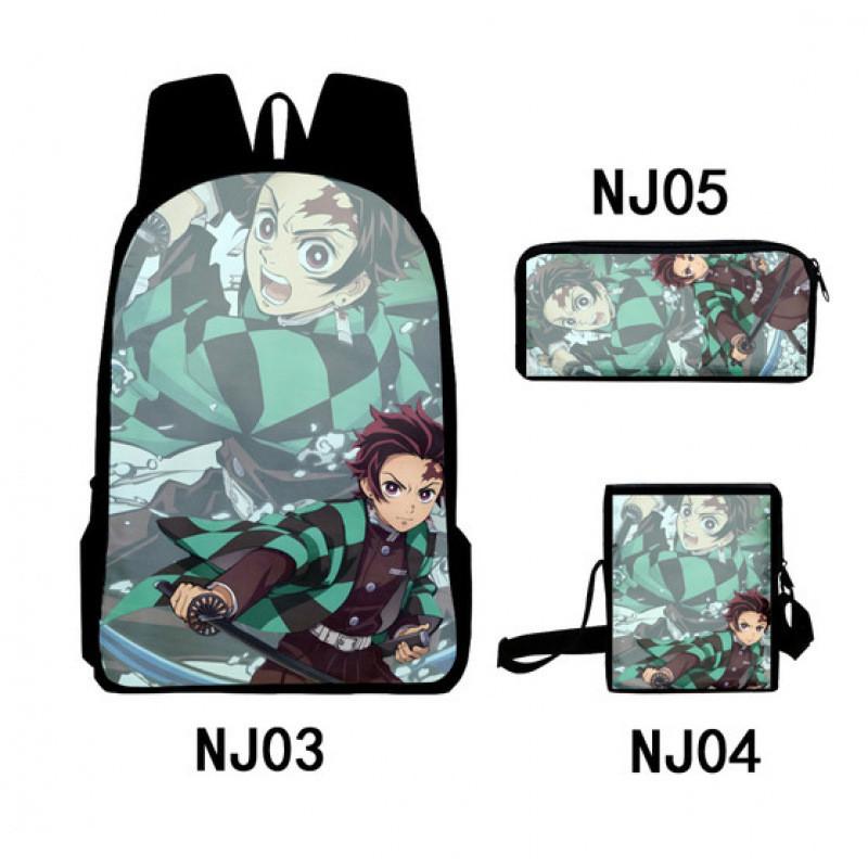 Demon Slayer Kimetsu No Yaiba Backpack Set With Breathable Polyester For School And Travel