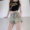 Spice Girls Retro American Denim Shorts Women's Summer High Waisted Women's Wide Leg Shorts