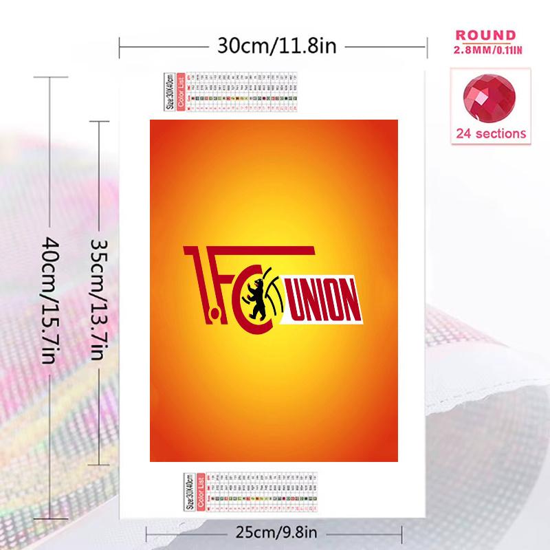 Union Berlin FC Pattern 3pcs 100% Round Full Drill 5D DIY Diamond Painting Embroidery Cross Stitch Rhinestone Décor