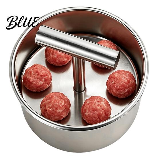 Round Food Shaper Tool Stainless Steel Meatball Maker 6/12-Hole Manual Meat Press Mold for Homemade Falafel Beef Pork Fish Balls Non-Stick