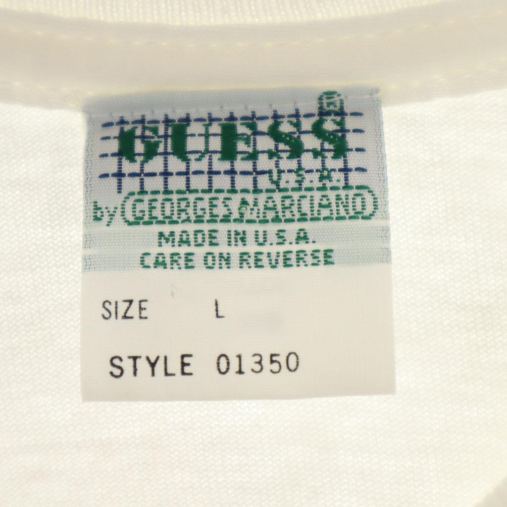guess georges marciano 90s Made in USA Old Short sleeve T-shirt L white Men's Used