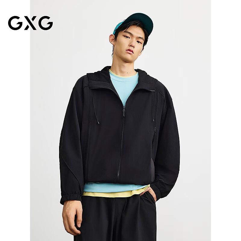 Мужская черная повседневная куртка с капюшоном GXG XXL
