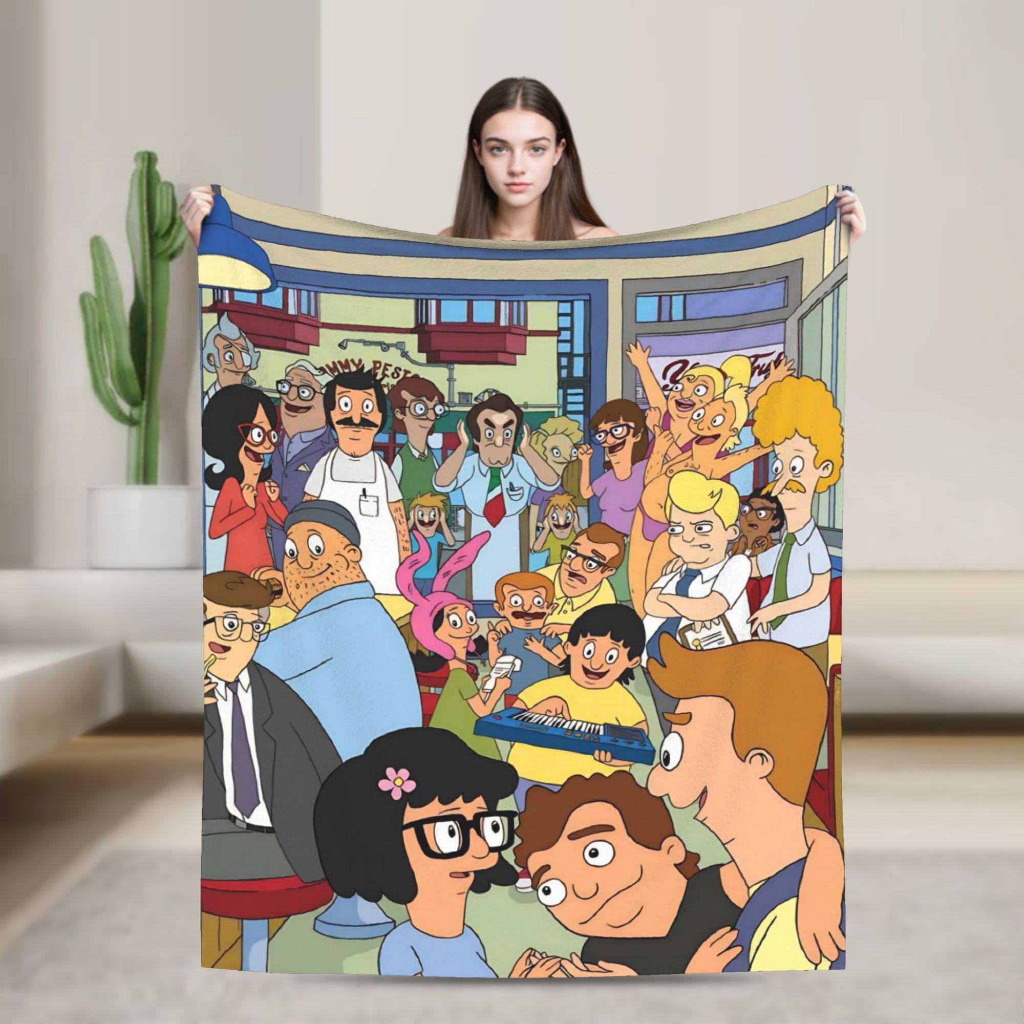 

B-Bob Burgers Thanksgiving Blanket Multi-size Warm Cozy Fluffy Throw Blankets for Sofa Couch and Bed 75cmx90cm