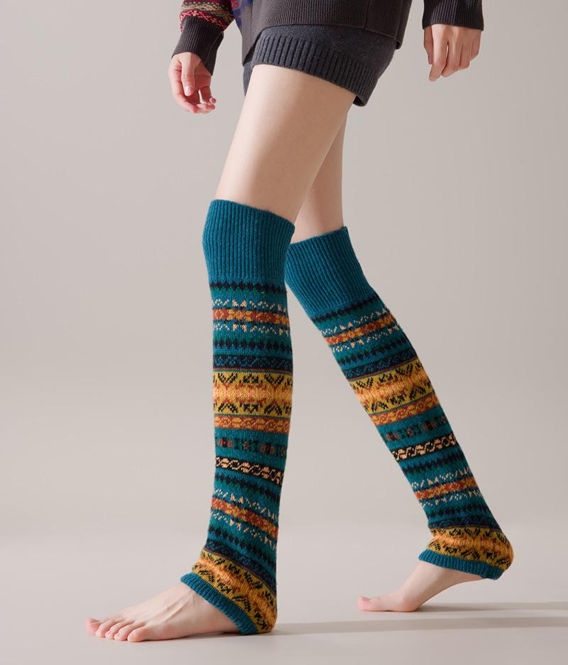 Fluorescencyjne Kamuflażowe Czeskie Wełniane Podkolanówki dla Kobiet