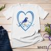 Beautiful Blue Jay Bird In Heart T Shirt