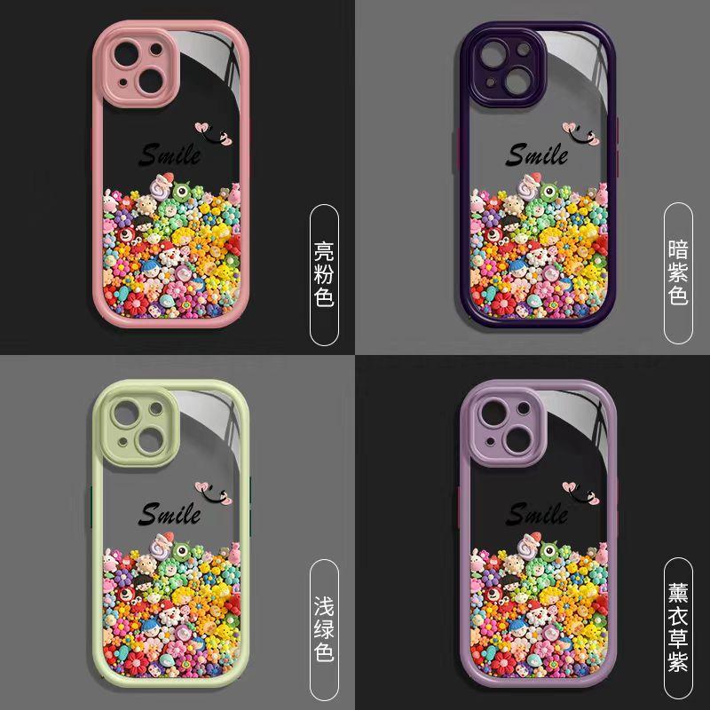 Clay Flower iPhone14 Apple 1312 Cream Case IProMax All-inclusive Anti-drop 14Pro Mobile Phone Case Anti-fingerprint
