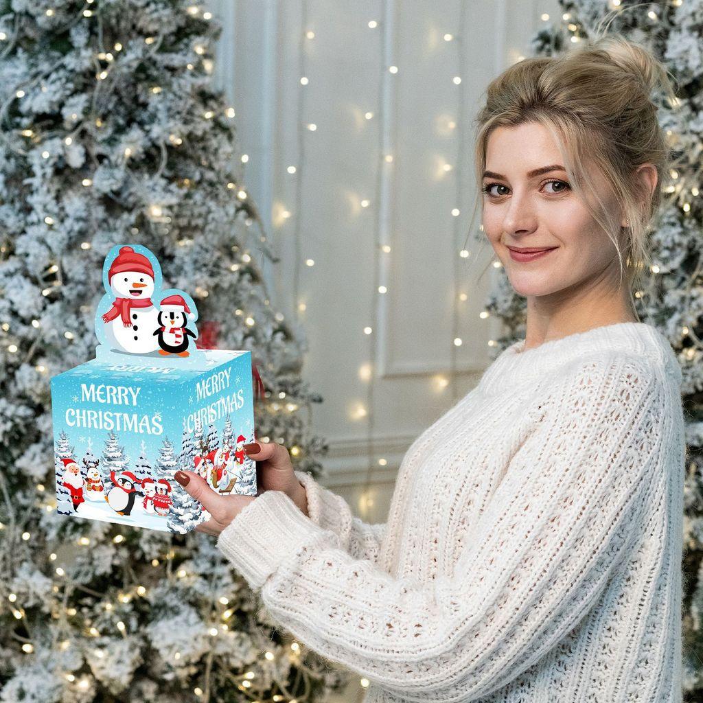 Penguin Christmas Snowman Design Gift Box For Seasonal Festival Celebration