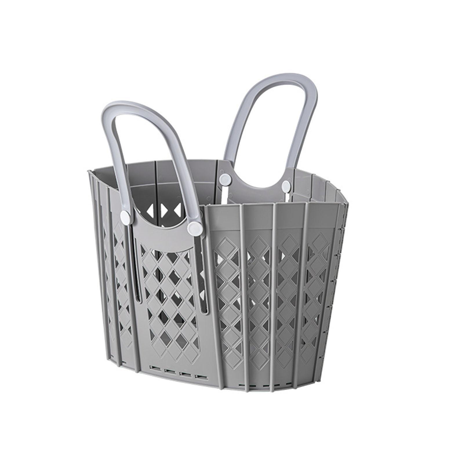 

Пластиковая ручная складная корзина для грязной одежды, переносная корзина для хранения одежды для прачечной серый