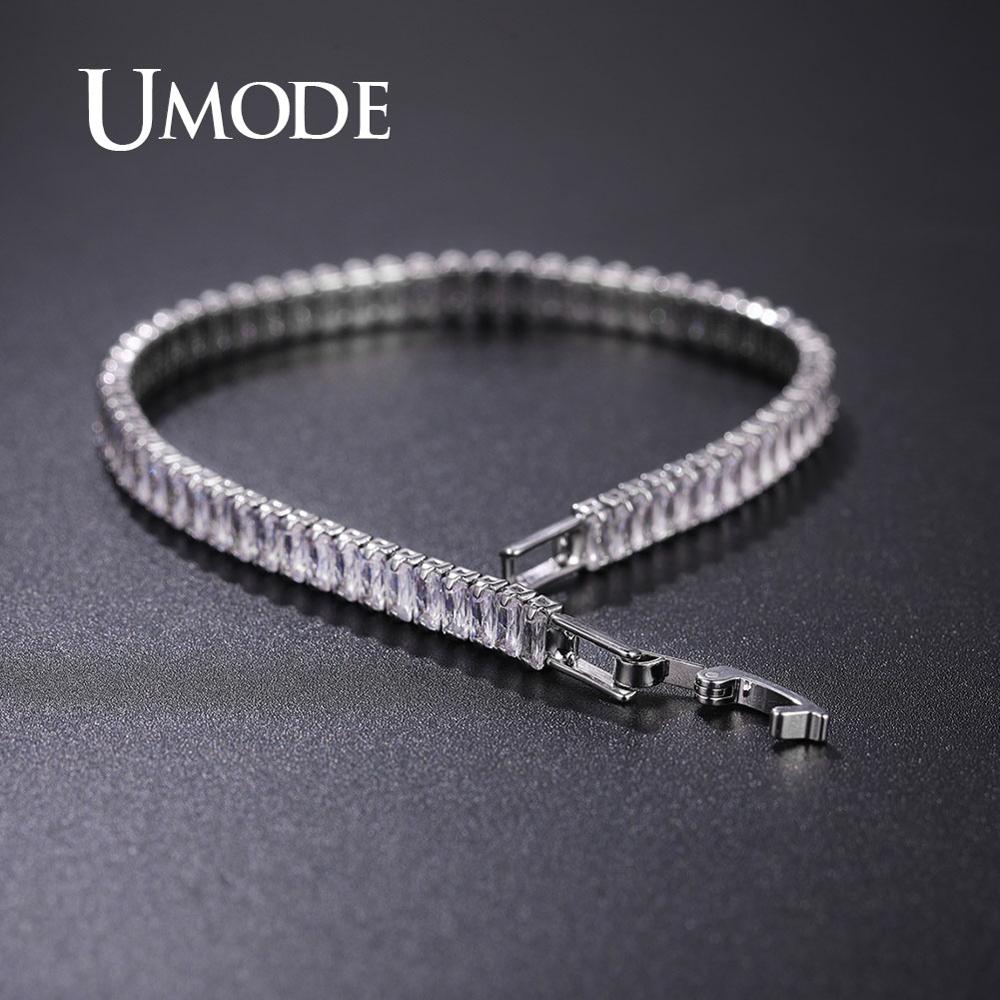 2mm *4mm Clear Zircon Tennis Bracelets For Women Luxury Stone Crystal Bracelet Friends Femme Accessories Wholesale