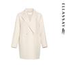 ELLASSAY Women's Elegant Pearlescent White Cashmere Blend Coat