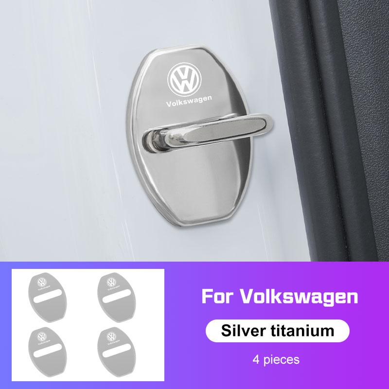 4Pcs Stainless Steel Car Door Lock Protective Cover For VW Volkswagen Golf 5 6 7 Tiguan Polo MK7 ID.3/4/6 xn4