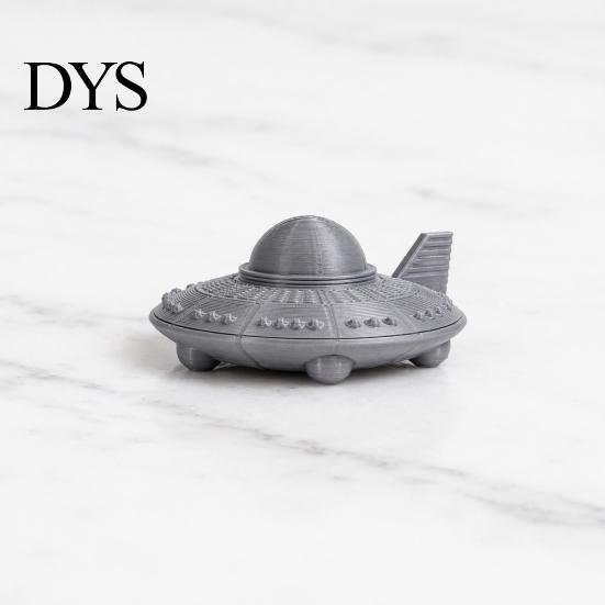 Compact Desktop Space Decor 3D Printed UFO Model Figurine, Sci-Fi Spacecraft Decor, One-Piece Craft with Clear Texture, Mini Ornament for Desk Display