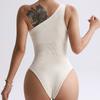 European And American Sleeveless Slanted Shoulder Onesie Women'S Top Inside And Outside, Sexy Hot Girl Tight Thong