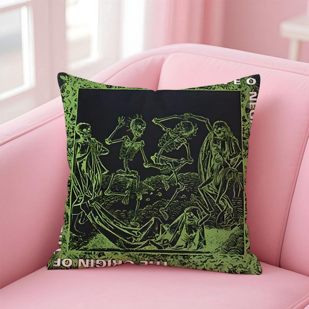 TType O NegativeS Band Cushion Cover Pillow Case Soft Friendly Fabric  Concealed Zipper