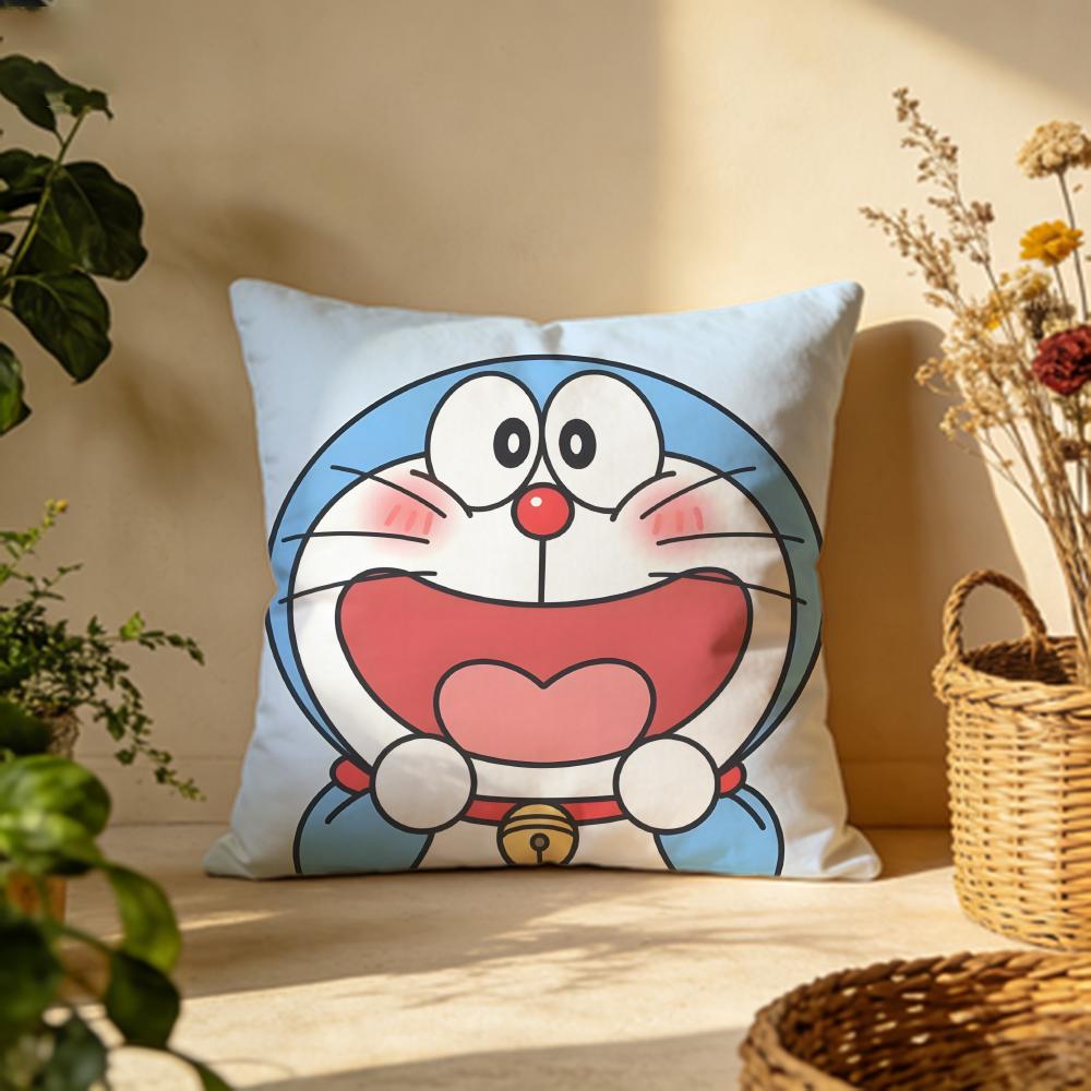 Stylish DDoraemoned Cushion Cover Versatile DoubleSided Pillow Case Fit for Sofa Bed Car  Daily Decor
