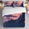 3-Piece Bedding Pillowcase Quilt Cover Set Snow Mountain Sunrise Sunset 2D Digital Printing Suitable For Bedroom Dormitory Decor