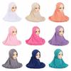 Crinkles Texture Girls Neck Shawl Breathable Children Islamic Headscarf  Kids Hair Cover