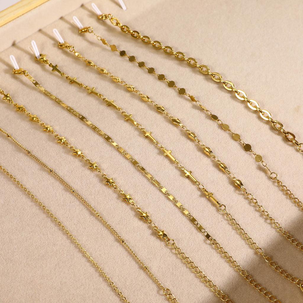 Stainless Steel Chain Gold Personalized Fashion Bracelet Stacked Bead Chain 1170
