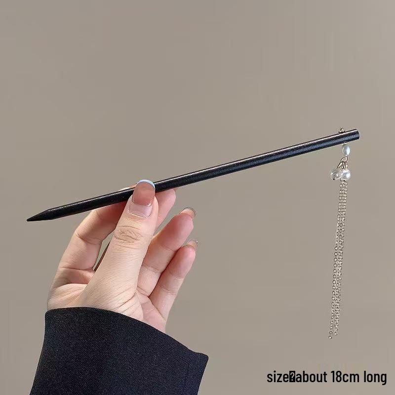 Sandalwood Women's Hairpin: Elegant Modern-Chinese Style Wooden Updo Stick