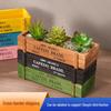 Retro Wooden Rectangular Planter Box for Succulents and Bonsai