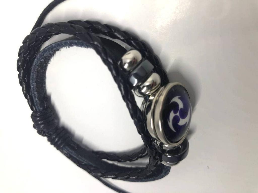 TiproPechka Genshin Impact Eye of God Lightning Bracelet, Braided, Elemental Magical Organ, 7 Heavenly Gods Statue, Cosplay Accessory