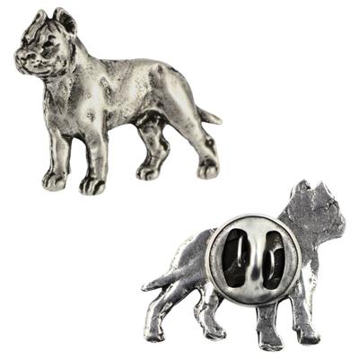 Cane Corso, İtalyan Cane Corso I - Gümüş kaplama köpek broşu, zarif iğne, markalı ceket yaka süsü