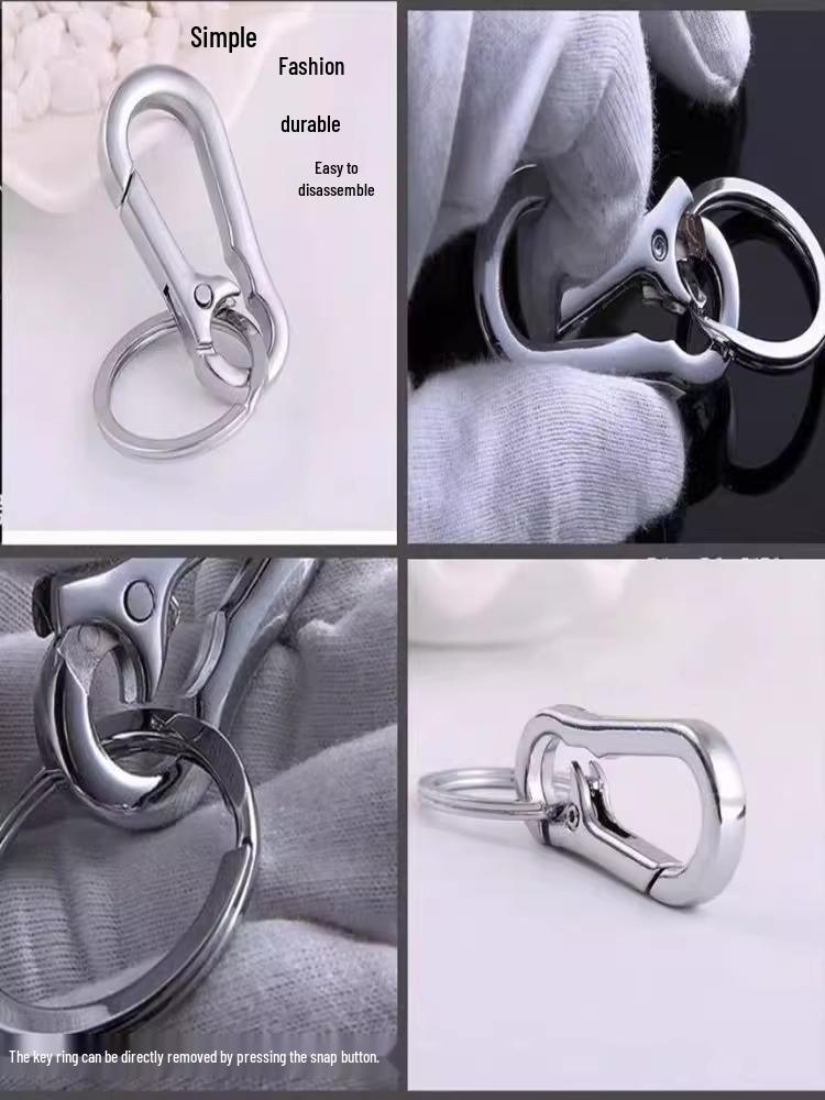 Men's High-End Metal Keychain: Thickened Spring Quick Release Ring Pendant