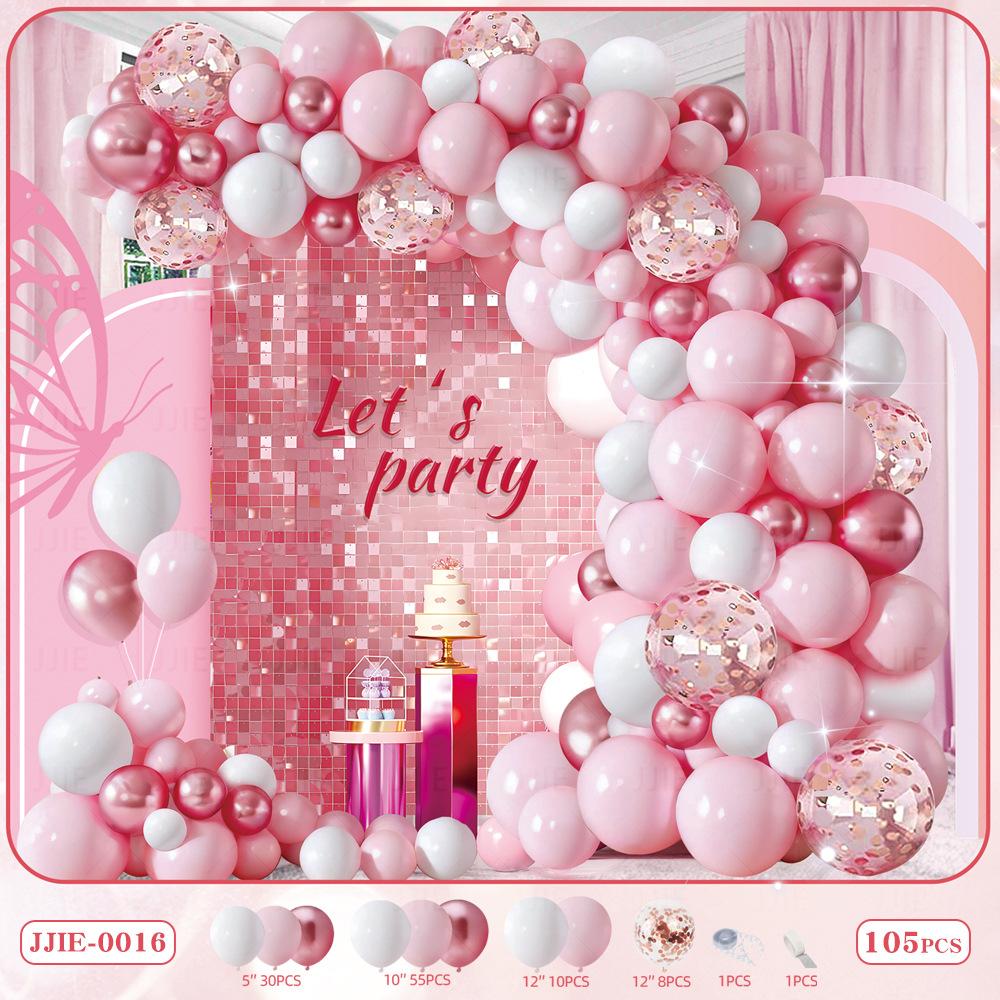 

Balloon Chain Arch Opening Birthday Party Decorations Anniversary Package Set Scene Arrangement Premium Atmosphere jjie-0016balloonchainset[gluedispensingandballoonc