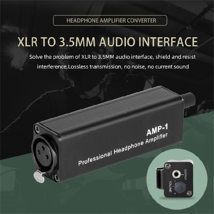 Portable 3.5mm Headphone Amplifier for Microphone Speakers Studio Grade Sound