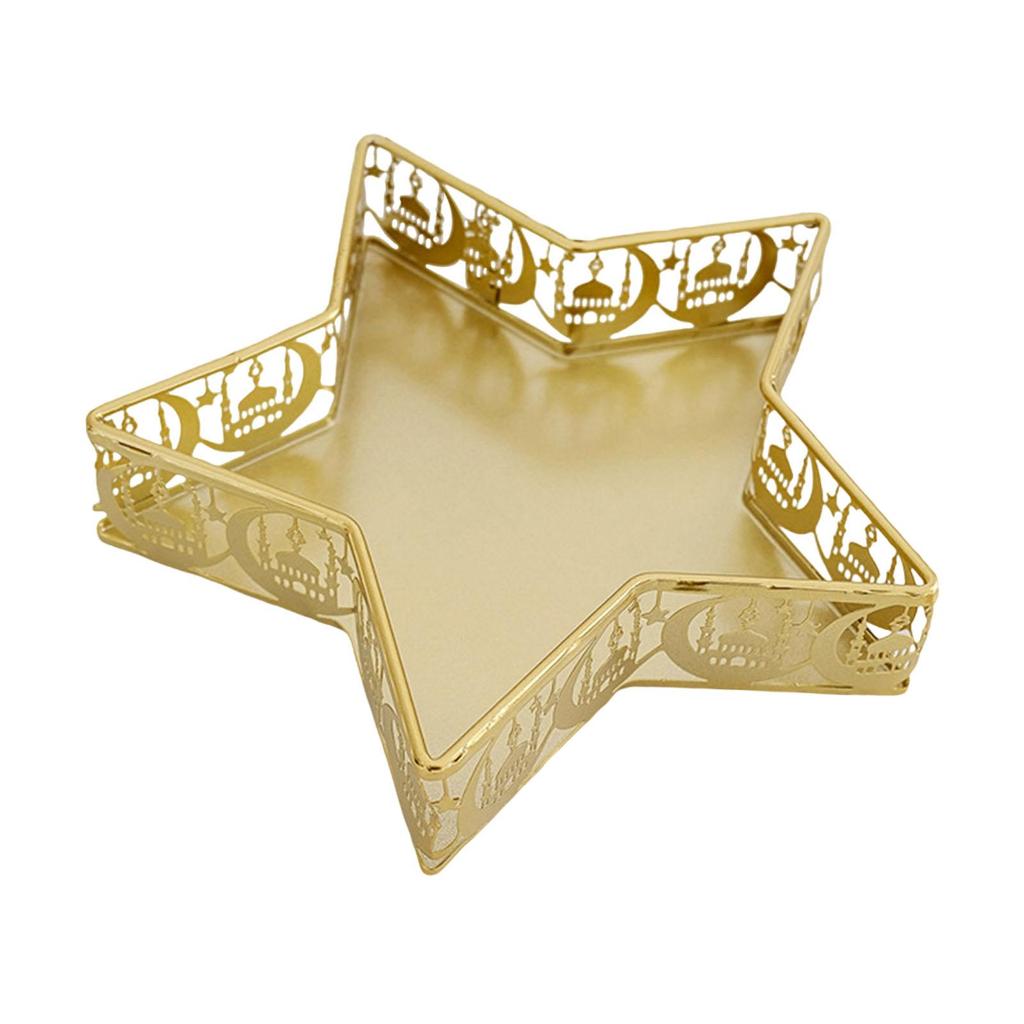 Moon Star Tray Eid Mubarak Tray Elegant Centerpiece Serving Platter for Events Family Gatherings Home Decoration Kitchen