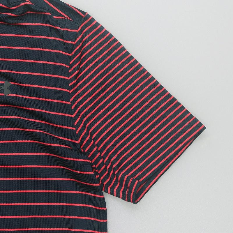 Under Armour Striped Outdoor Casual Sports Polo Shirt Men Tops Navy 1327037-457