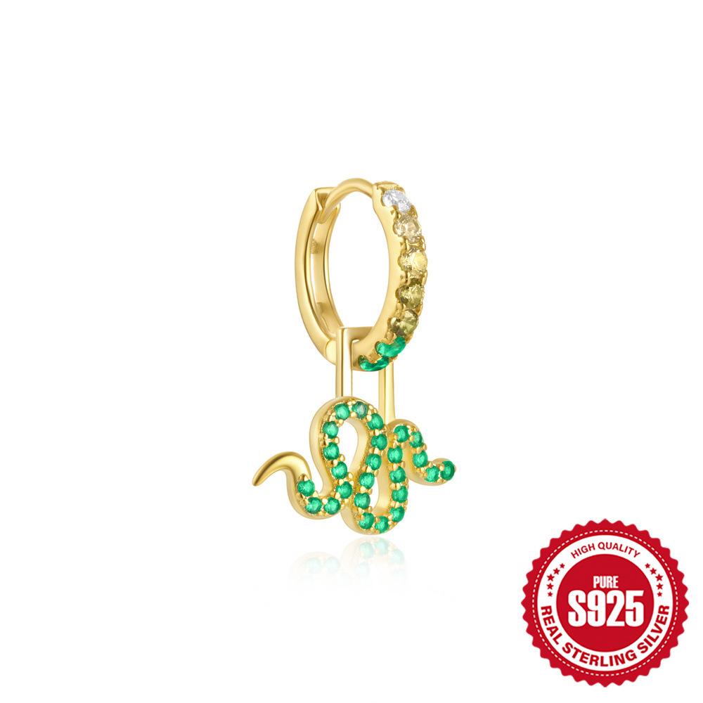 Renk Hazine Küpeler S925 Gümüş, Çıkarılabilir Elmas İşlemeli Yılan Kuş Hayvan Yaratıcı Kolye Çok Yönlü Küpeler Küpeler