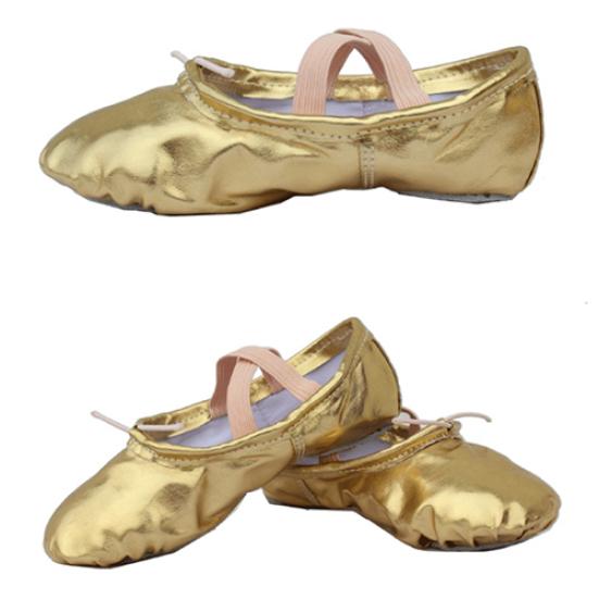 Женские и женские балетные танцевальные туфли из искусственной кожи с блестками — фото 6