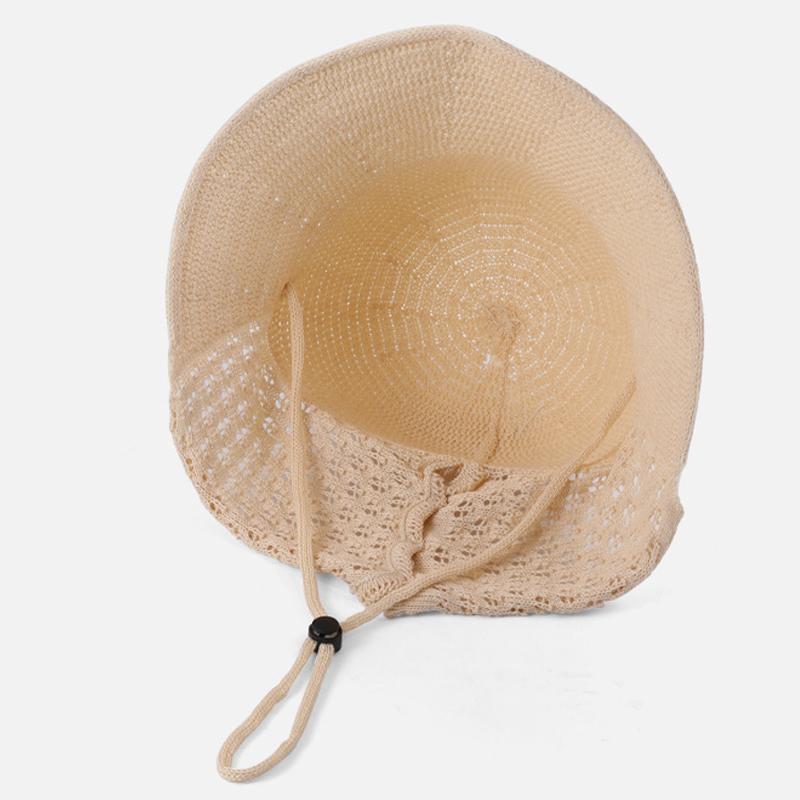 Summer Outdoor Sunshade Hat Women's Breathable Fisherman Hat Knitted Bucket Hat