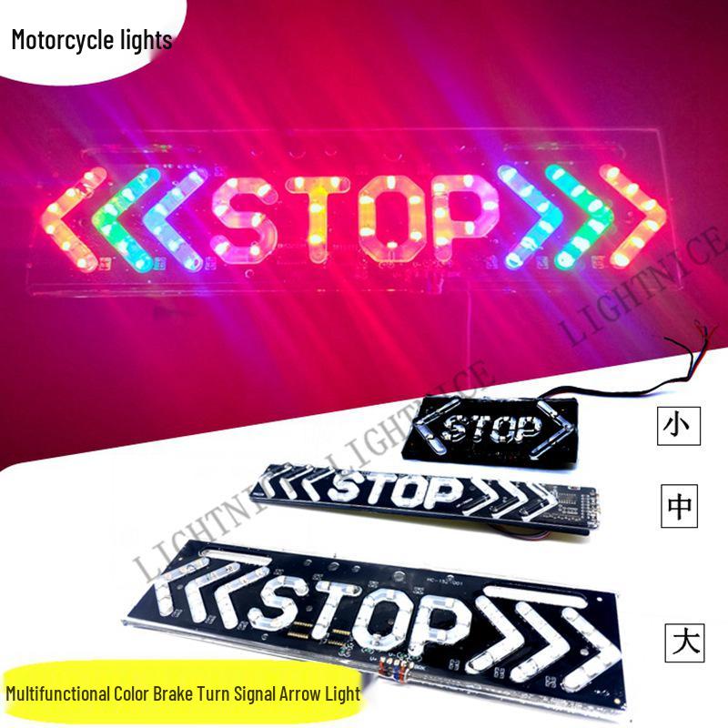 Motorcycle LED Tail & Turn Signal Brake Light Arrow Warning