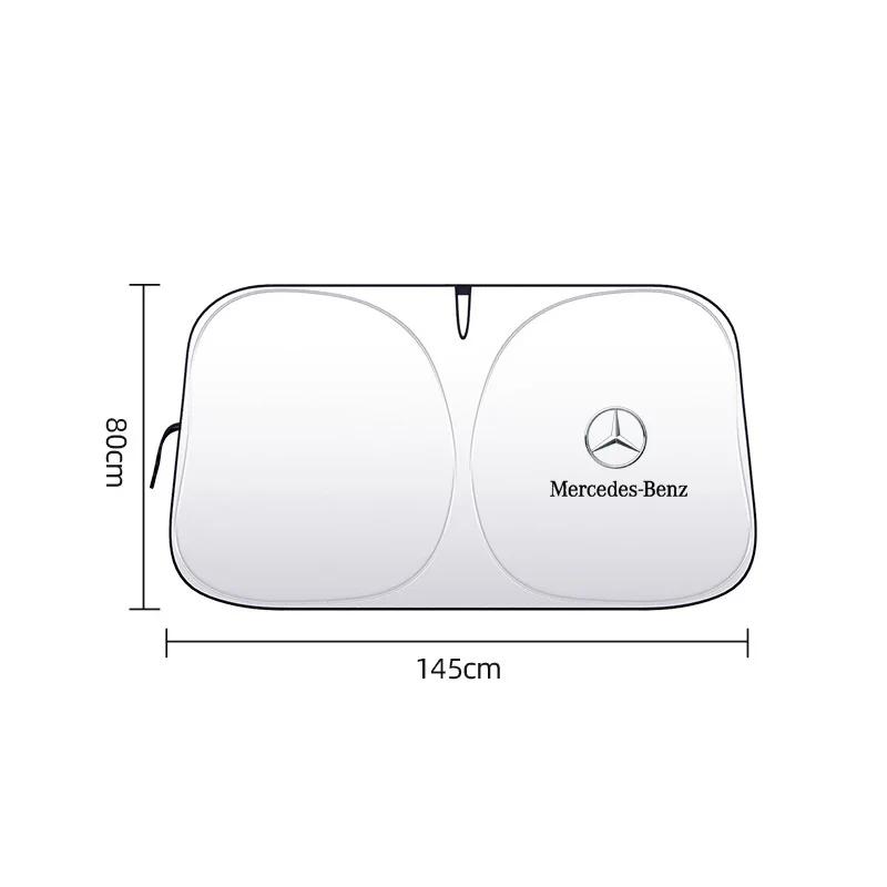 

УФ-защита на лобовое стекло автомобиля, козырек от солнца, защитный чехол для Mercedes Benz AMG W203 W206 W220 W205 W211 W212 W201 GLS CLS GLC 145X80CM