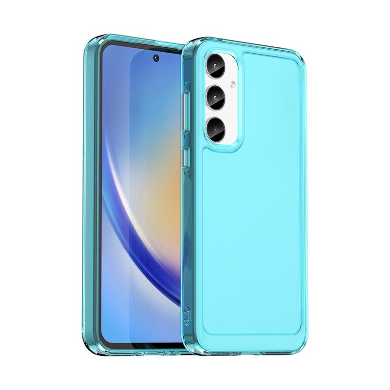 

Прозрачный силиконовый чехол Candy для Samsung Galaxy A15 5G A25 A35 A55 A05 A05S A14 A34 A54 M15 M34 M54 чехол противоударный прозрачный текстурный модный чехол For Samsung A14 5G синий
