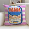 Retro SSardine CanS Cushion Cover Breathable and skinfriendly linen pillowcase square removable and washable cushion