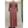 Damen V-Ausschnitt Hohe Taille Elegant Party Plissee Kleid Design Pailletten Abendkleid