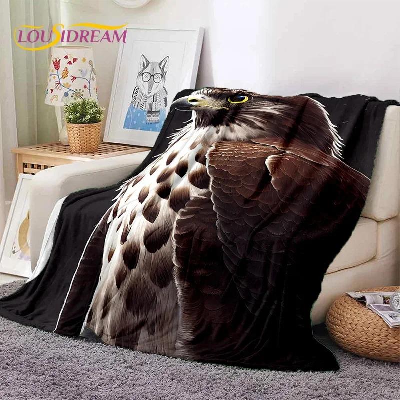Cute Owl Eagle Birds Cartoon 3D Soft Flannel Blanket for Beds Bedroom Sofa Picnic,Throw Blanket for Cover Outdoors Leisure Gift