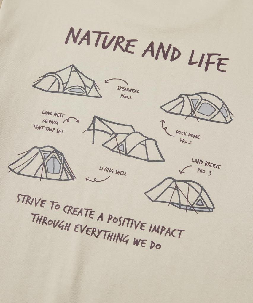 Snow Peak Graphic Sweatshirt Light Size L GS-S25FMFHT62, Top, Sweatshirt, Men's/Women's, Beige,