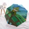 Snufkin pattern, automatic folding umbrella, portable and foldable design, 8 ribs, a Christmas or birthday gift.