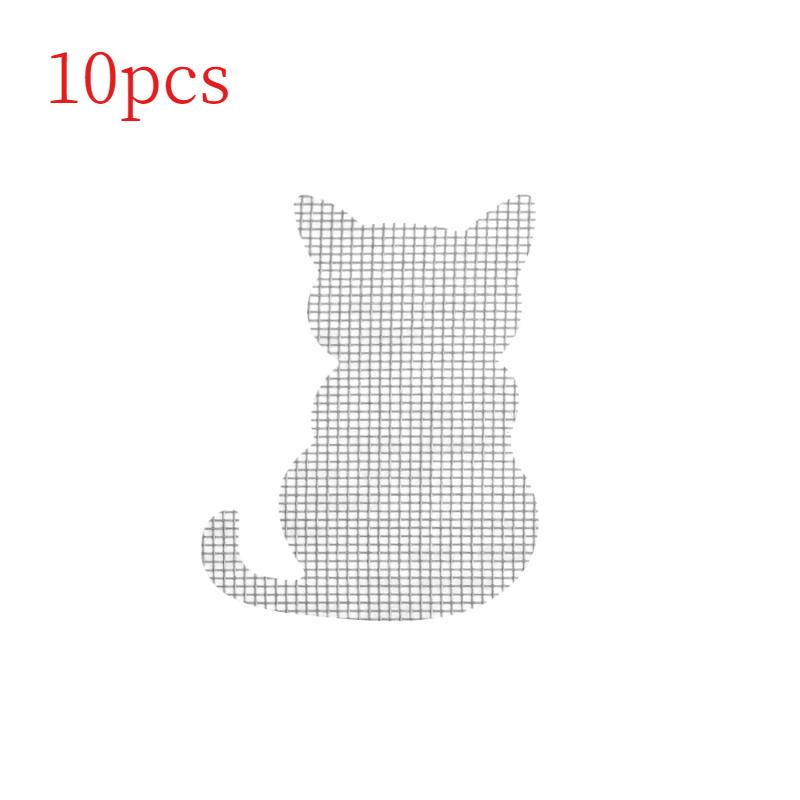 

10 шт. самоклеящаяся мультяшная сетка для ремонта окон и дверей, домашняя противомоскитная сетка, наклейка на экран для фиксации отверстий cat