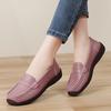 Women Simple Grey Loafers Leather Driving Moccasins Comfort Flats Casual Slip on Plus Size Black Shoes