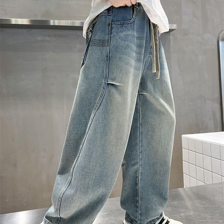 Boys' Straight Leg Jeans Spring and Autumn Loose Casual Pants Boys' and Children's Pants