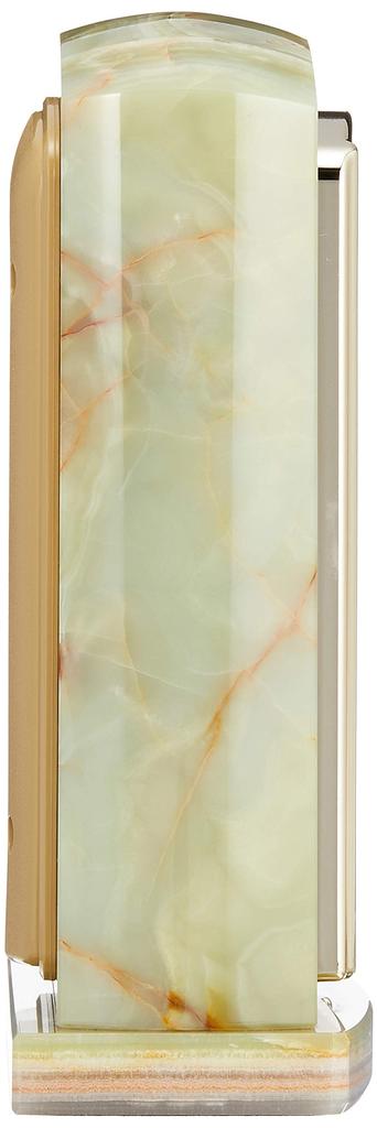 Seiko Clock BY223M, Radio-Controlled Analog Table Clock with Rotating Ornament and Onyx Frame
