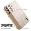 Złote Etui z Teksturą Jedwabiu i Powłoką Skórzaną Samsung Galaxy S26 S25 Edge S24 S23 S22 Ultra Plus FE A16 A54 Galwanizowane Wytrzymałe Pokrowiec